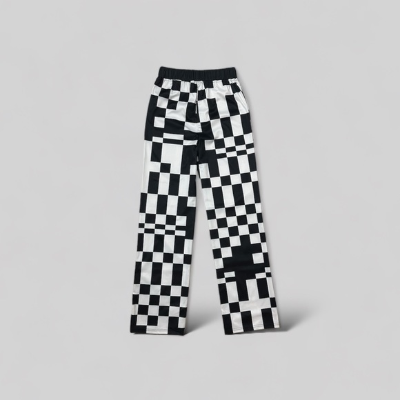 Irregular Checkered Print Flared Pants (never worn) - Picture 2 of 2